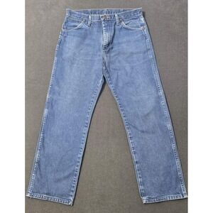 Wrangler 13MWZ Jeans Men 32x30 Blue Denim Cowboy Cut Western Distressed